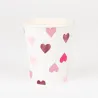 Becher Herzen Pink, 8 Stück