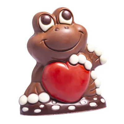 Chocolate mold frog with heart for great own chocolate figures