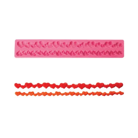 Gaufrage silicone Coeurs Chaîne