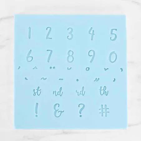 Numbers & characters embossing set for fondant decorations