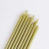 Candele extra lunghe, oro, 16 pezzi per torte di compleanno eleganti