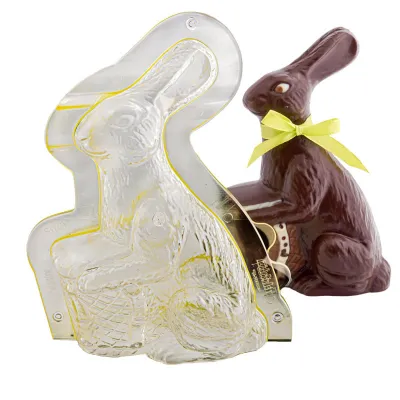 Moule à chocolat Nostalgie Lapin avec panier pour figurines en chocolat sucrées
