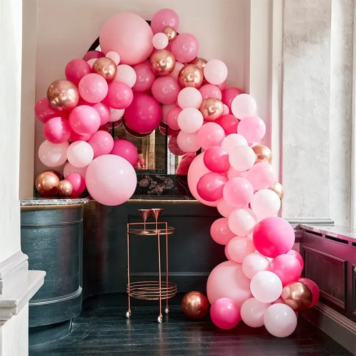 Ghirlanda di palloncini rosa, 200 pezzi