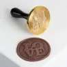 Schokoladenstempel Love 6 cm Durchmesser aus Holz und Edelstahl