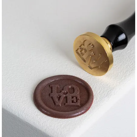 Timbro per cioccolato Love diametro 3 cm in legno e acciaio inox