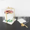 Cake box set transparent, 18 x 18 x 20 cm