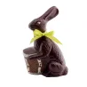 Chocolate mold nostalgia bunny with basket for sweet chocolate figures