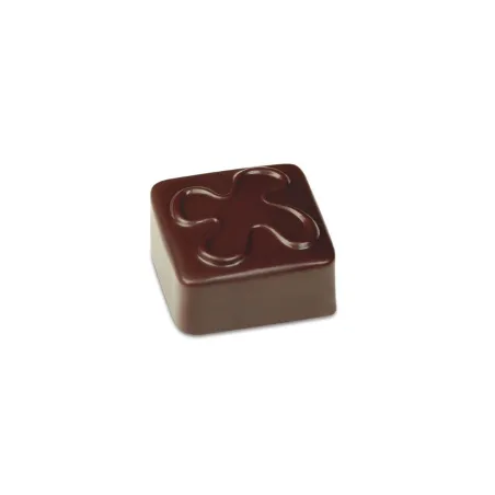 Stampo per praline quadrato con foglia 18 praline