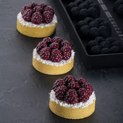 Beeren Silikonform Ø 6 cm, 8 Stück für süsse Patisserie