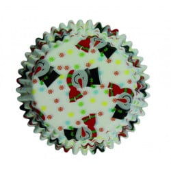 Mini cupcake molds Smiley Snowman, 100 pieces