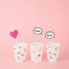 Becher Herzen Pink, 8 Stück
