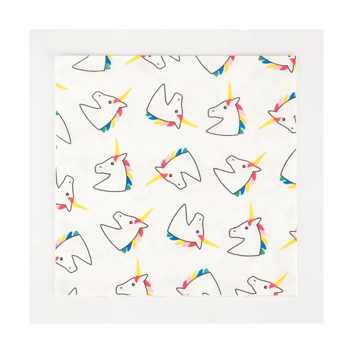 Serviettes licorne , 20 pièces