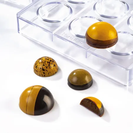 Moule à pralines demi-sphère pour 8 pralines raffinées