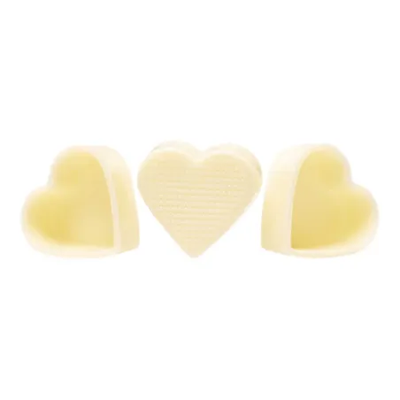 56 Praline shells heart, white for homemade chocolates