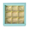 Confezione di cioccolato azzurro per 9 cioccolatini per regali nobili
