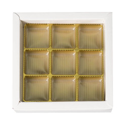 Pralinenverpackung Weiss für 9 Pralinen für edle Geschenke