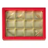 Praline packaging red for 12 chocolates for noble gifts