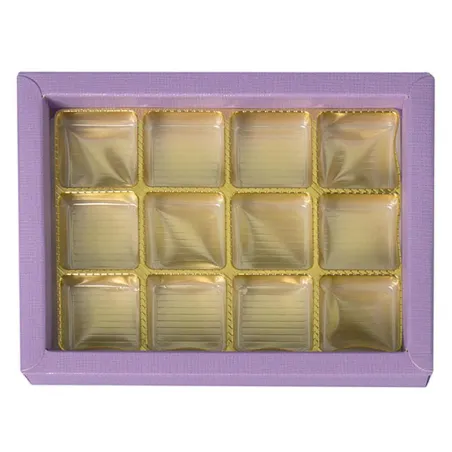 Incarto pralinato alla violetta per 12 cioccolatini da regalo nobiliari