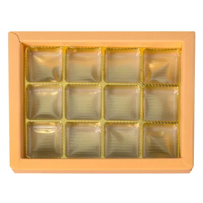 Praline packaging orange for 12 chocolates for noble gifts
