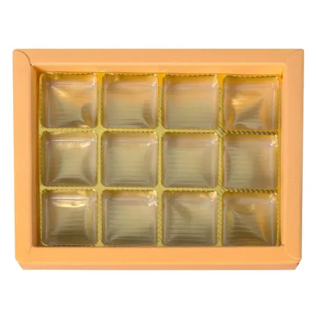 Praline packaging orange for 12 chocolates for noble gifts