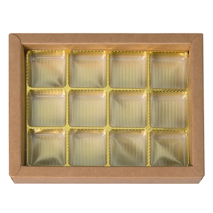 Praline packaging light brown for 12 chocolates for noble gifts