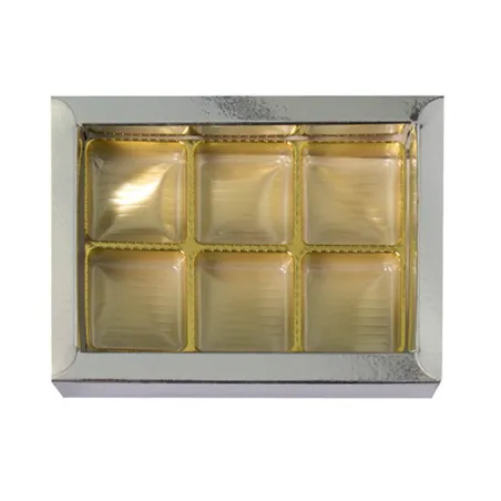 Praline packaging silver for 6 chocolates for noble gifts