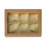 Light brown chocolate packaging for 6 chocolates for fine gifts