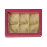 Praline packaging pink for 6 chocolates for noble gifts