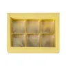 Praline packaging yellow for 6 chocolates for noble gifts