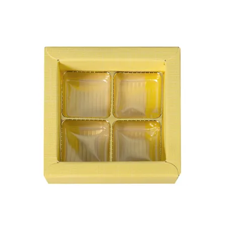 Confezione di cioccolato giallo per 4 cioccolatini per regali nobili
