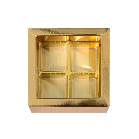 Emballage doré pour 4 pralines pour cadeaux raffinés