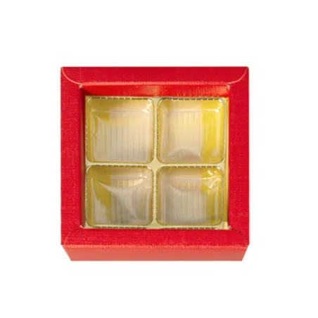 Pralinenverpackung Rot für 4 Pralinen für edle Geschenke