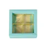 Praline packaging light blue for 4 chocolates for noble gifts
