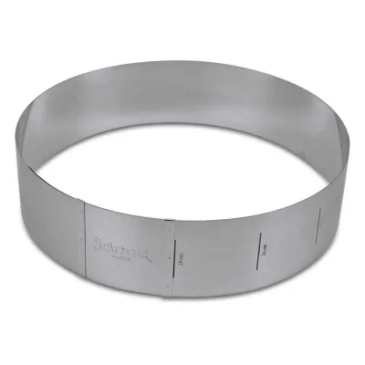 Tortenring verstellbar Ø 18 - 30 x 7 cm für Torten und Biskuit