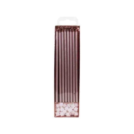 Candles extra long, pink, 16 pieces for elegant birthday cakes
