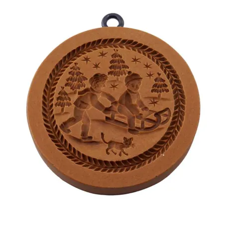 Springerle model children sledging Ø 68 mm for Tirggel and Anisbrötli