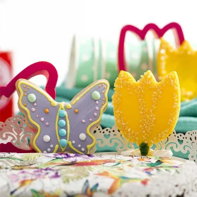Ausstecher Set Schmetterling und Tulpe 2 Stück
