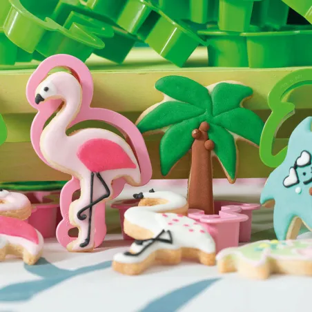 Cookie cutter set flamingo and palm tree 2 pieces
