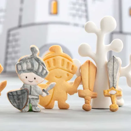 Embossing & cookie cutter set knight and sword, 2 pieces