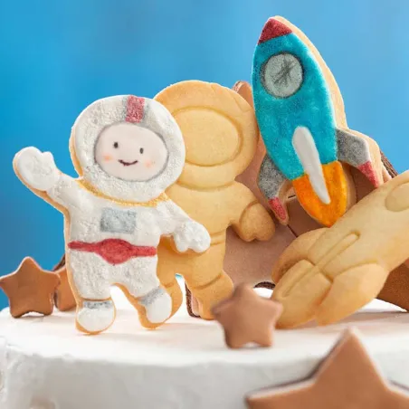 Set di tagliabiscotti Razzo e Astronauta 2 pezzi