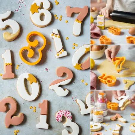 Cookie cutter set large numbers, 9-piece