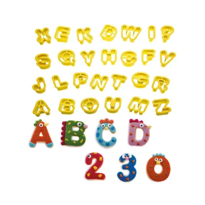Ausstecher Set Buchstaben und Zahlen, 36-teilig