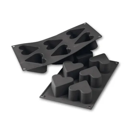 Silicone mould heart Ø 6.5 cm, 6 pieces