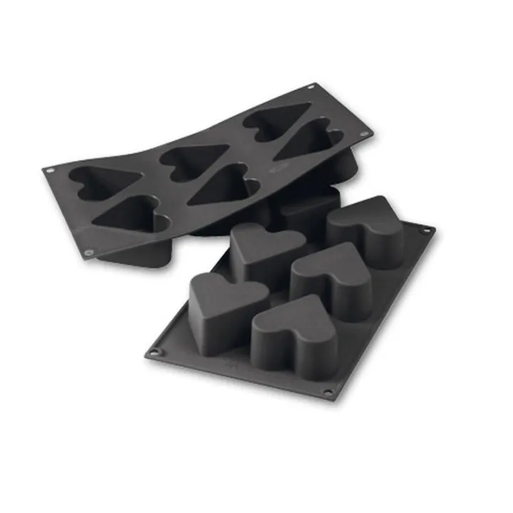 Moule en silicone Cœur Ø 6,5 cm, 6 pièces