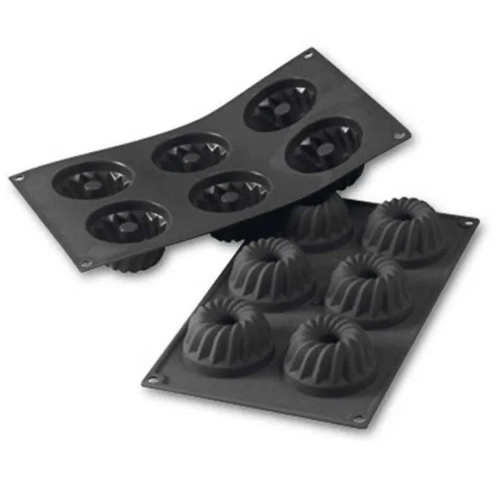 Stampo in silicone Gugelhupf Modern Ø 7 cm 6 pezzi per dolci