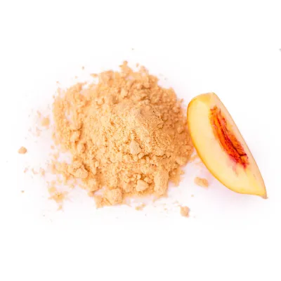 La polvere di frutta di pesca è un'alternativa naturale alle pesche fresche.
