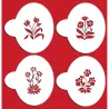 Stencils Blumenbeet für süsse Ostermotive auf Ihren Desserts
