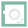 Stencil clock with clock hands for timeless decorations