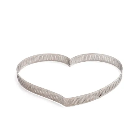 Cercle à tarte cœur perforé, 18 x 16 x 3,5 cm