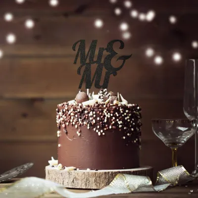 Mr & Mr Cake Topper Black